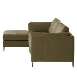 Studio Copenhagen Ecksofa COSO Classic+ mit Longchair - Echtleder Taru: Olivgrün - Breite: 287 cm - Longchair davorstehend links - Eiche Dunkel -Wohnzimmermöbel boutique en ligne 1000212812 200825 13292900294 DETAILS P000000001000212812