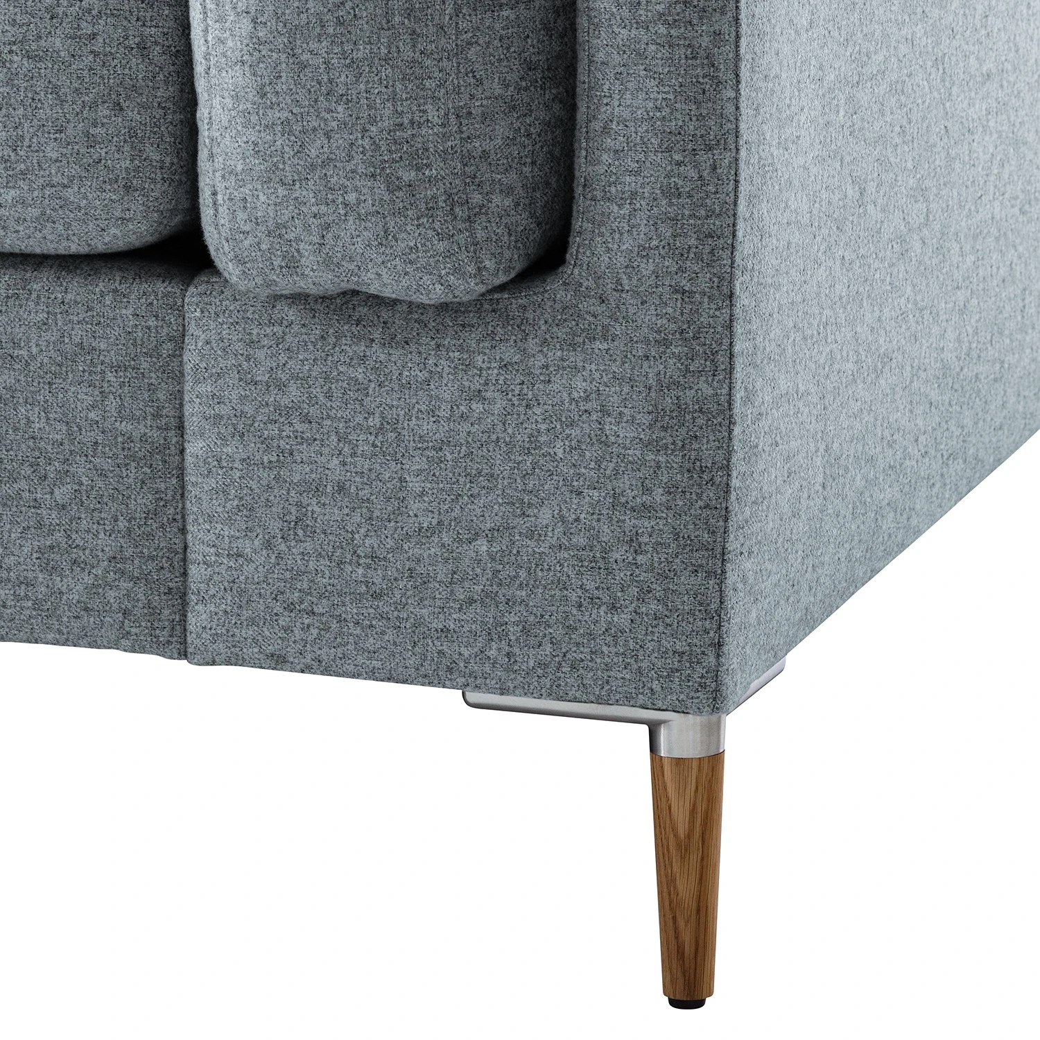 Studio Copenhagen Ecksofa COSO Classic+ mit Ottomane - Webstoff Inze: Graublau - Breite: 245 cm - Ottomane davorstehend links - Bettkasten - Eiche Dunkel 25 Studio Copenhagen Ecksofa COSO Classic+ mit Ottomane - Webstoff Inze: Graublau - Breite: 245 cm - Ottomane davorstehend links - Bettkasten - Eiche Dunkel – Bild 25