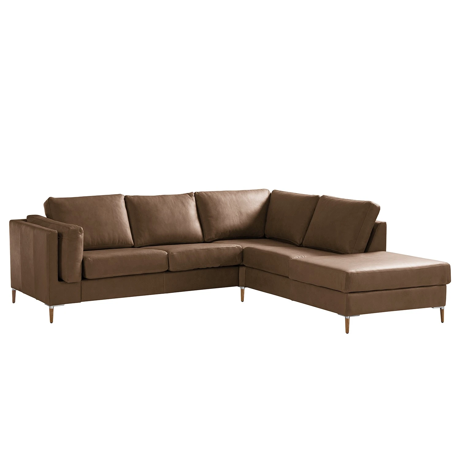 Studio Copenhagen Ecksofa COSO Classic+ mit Ottomane - Echtleder Taru: Nougat - Breite: 245 cm - Ottomane davorstehend rechts - Bettkasten - Eiche Dunkel 1 Studio Copenhagen Ecksofa COSO Classic+ mit Ottomane - Echtleder Taru: Nougat - Breite: 245 cm - Ottomane davorstehend rechts - Bettkasten - Eiche Dunkel