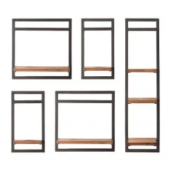 Ars manufacti Wandregal-Set Manchester III (5-teilig) - Akazie massiv / Metall - Akazie / Anthrazit -Wohnzimmermöbel boutique en ligne 1000213199 200713 18103700004 DETAILS P000000001000213199