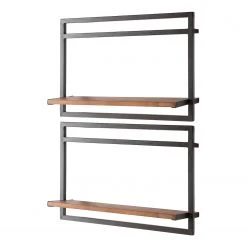 Ars manufacti Wandregal-Set Manchester IV (6-teilig) - Akazie massiv / Metall - Akazie / Anthrazit -Wohnzimmermöbel boutique en ligne 1000213200 200527 13205200025 DETAILS P000000001000213200