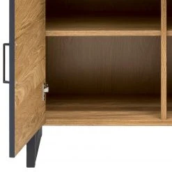 Naturoo Vitrinenschrank Ironwood - Echtholzfurnier / Metall - Alteiche / Grau -Wohnzimmermöbel boutique en ligne 1000213211 200512 14002200022 DETAILS P000000001000213211