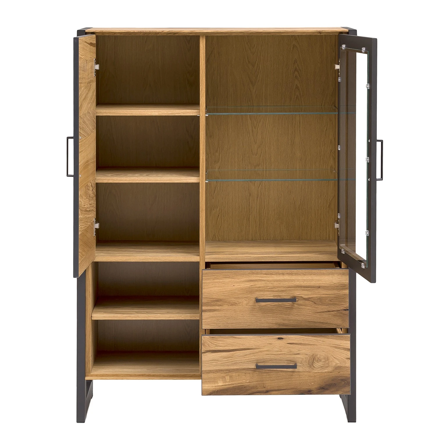 Naturoo Highboard Ironwood I - Echtholzfurnier / Metall - Alteiche / Grau 3 Naturoo Highboard Ironwood I - Echtholzfurnier / Metall - Alteiche / Grau – Bild 3