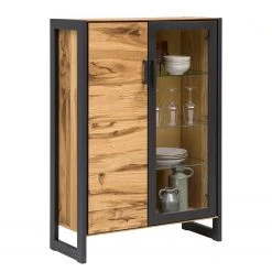 Naturoo Highboard Ironwood III - Echtholzfurnier / Metall - Alteiche / Grau
