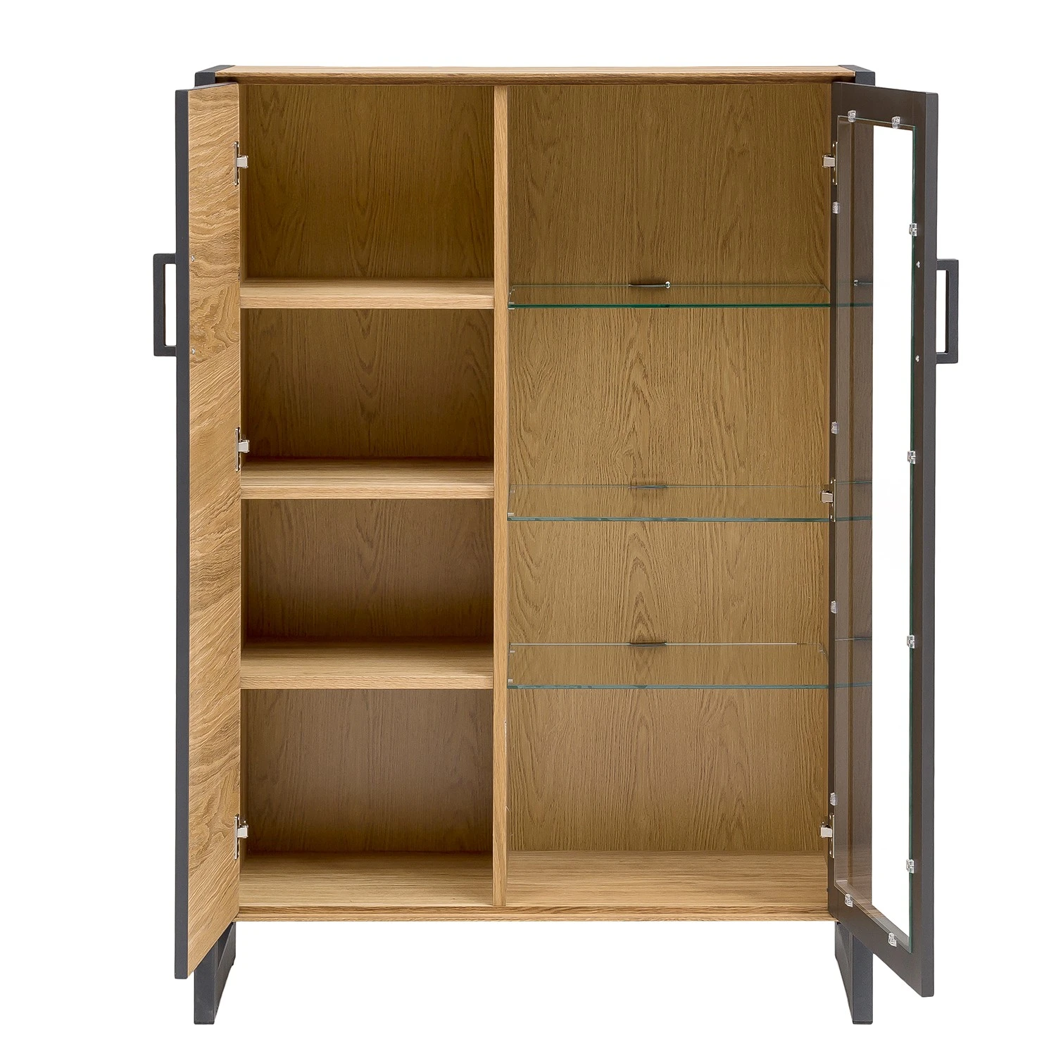 Naturoo Highboard Ironwood III - Echtholzfurnier / Metall - Alteiche / Grau 2 Naturoo Highboard Ironwood III - Echtholzfurnier / Metall - Alteiche / Grau – Bild 2