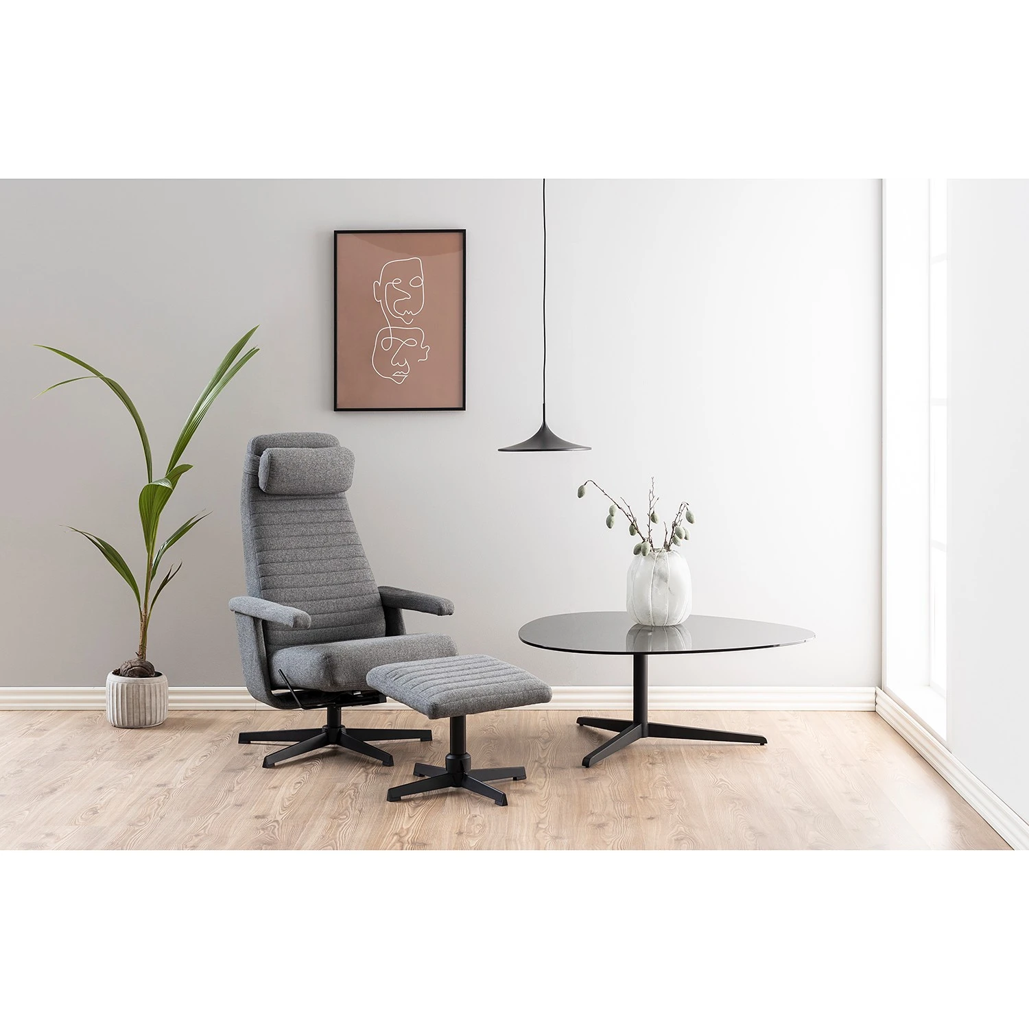 Red Living Couchtisch Mandan I - Glas / Metall - Dunkelgrau / Schwarz 2 Red Living Couchtisch Mandan I - Glas / Metall - Dunkelgrau / Schwarz – Bild 2