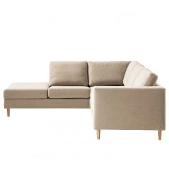 Studio Copenhagen Ecksofa COSO Classic mit Ottomane - Webstoff Milan: Beige - Breite: 238 cm - Ottomane davorstehend links - Bettkasten - Esche -Wohnzimmermöbel boutique en ligne 1000213552 200901 11294300448 DETAILS P000000001000213552