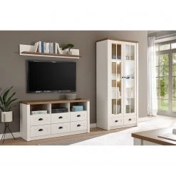 Norrwood Vitrinenschrank Proville - Eiche Weiß Dekor / Eiche Dekor -Wohnzimmermöbel boutique en ligne 1000213895 200525 13145000132 MOOD DETAILS P000000001000213895 mood