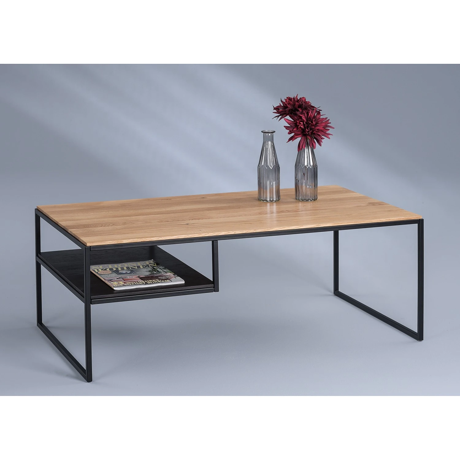 Loftscape Couchtisch Donelson - Eiche massiv / Metall - Eiche / Schwarz 2 Loftscape Couchtisch Donelson - Eiche massiv / Metall - Eiche / Schwarz – Bild 2