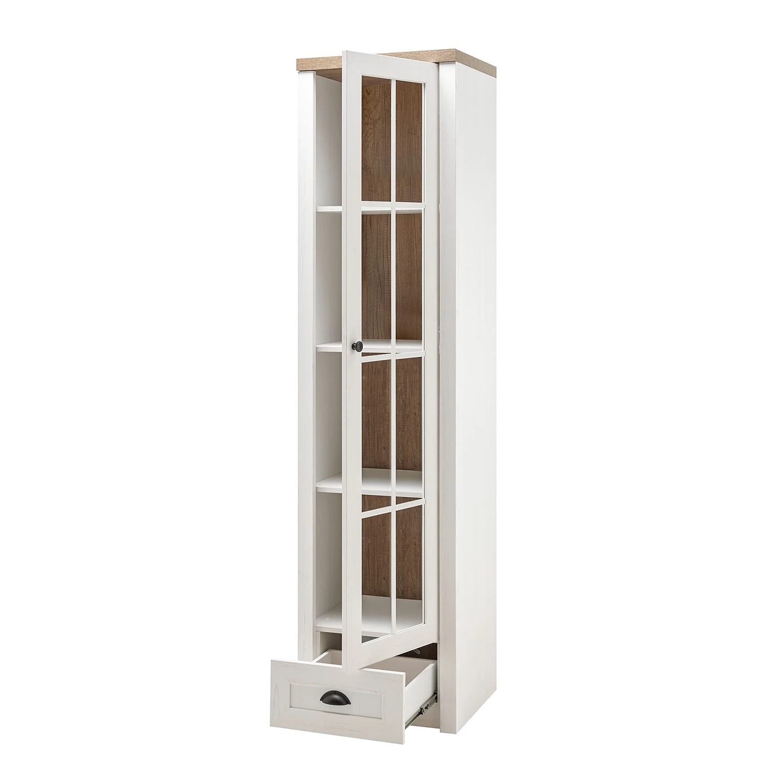 Norrwood Wohnwand Proville IV (4-teilig) - Eiche Weiß Dekor / Eiche Dekor 7 Norrwood Wohnwand Proville IV (4-teilig) - Eiche Weiß Dekor / Eiche Dekor – Bild 7