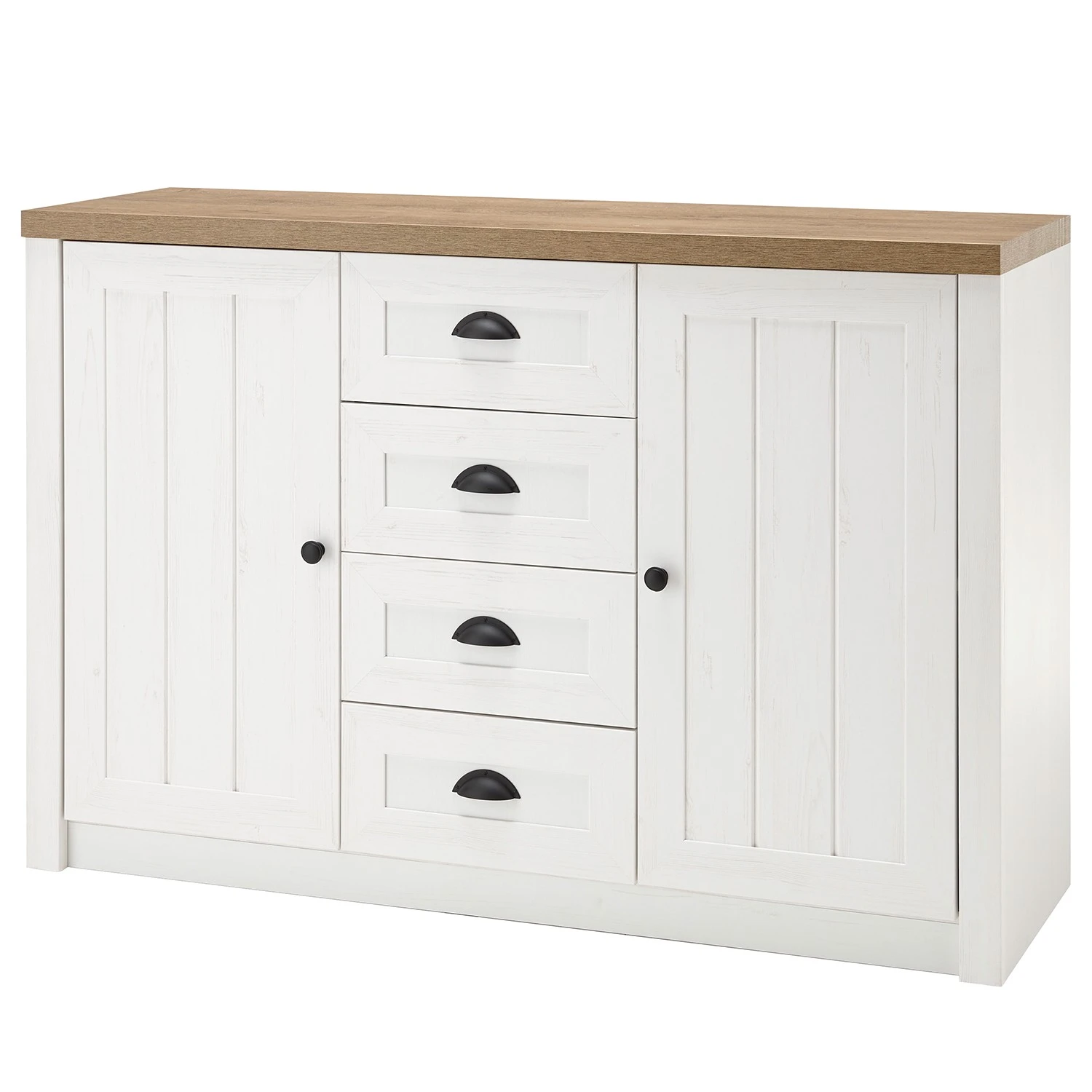 Norrwood Wohnwand Proville IV (4-teilig) - Eiche Weiß Dekor / Eiche Dekor 9 Norrwood Wohnwand Proville IV (4-teilig) - Eiche Weiß Dekor / Eiche Dekor – Bild 9