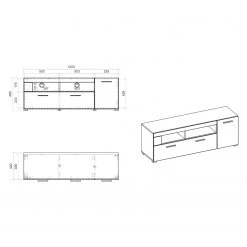 Loftscape Wohnwand Cely II (4-teilig) - Hochglanz Weiß / Matt Weiß -Wohnzimmermöbel boutique en ligne 1000214313 200527 07022300185 SKETCH DETAILS P000000001000214313 sketch
