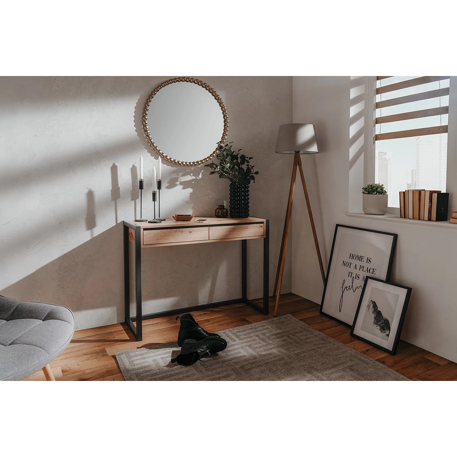 Red Living Konsolentisch Denville - Eiche Artisan Dekor / Anthrazit 2 Red Living Konsolentisch Denville - Eiche Artisan Dekor / Anthrazit – Bild 2