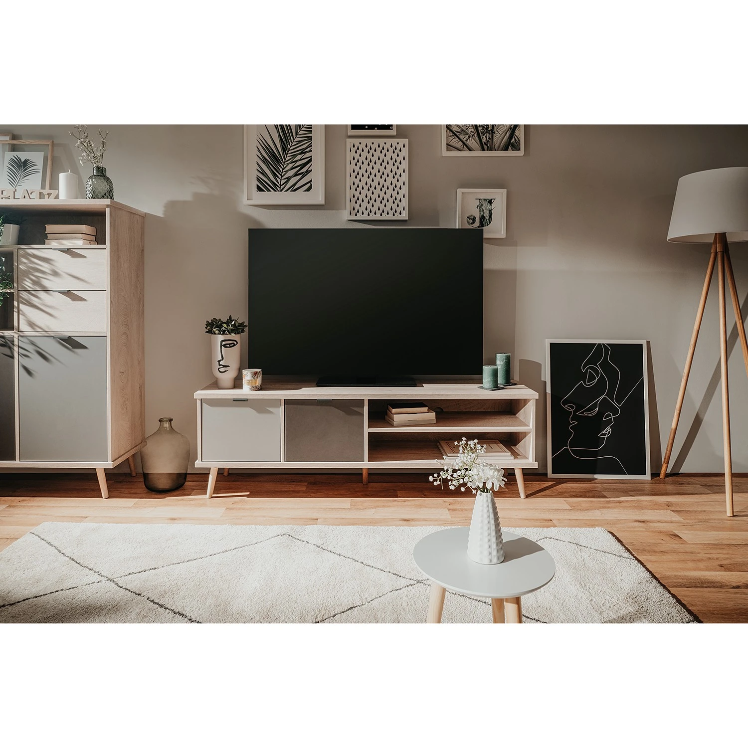 Mørteens TV-Lowboard Elysian - Grau / Eiche Dekor 2 Mørteens TV-Lowboard Elysian - Grau / Eiche Dekor – Bild 2