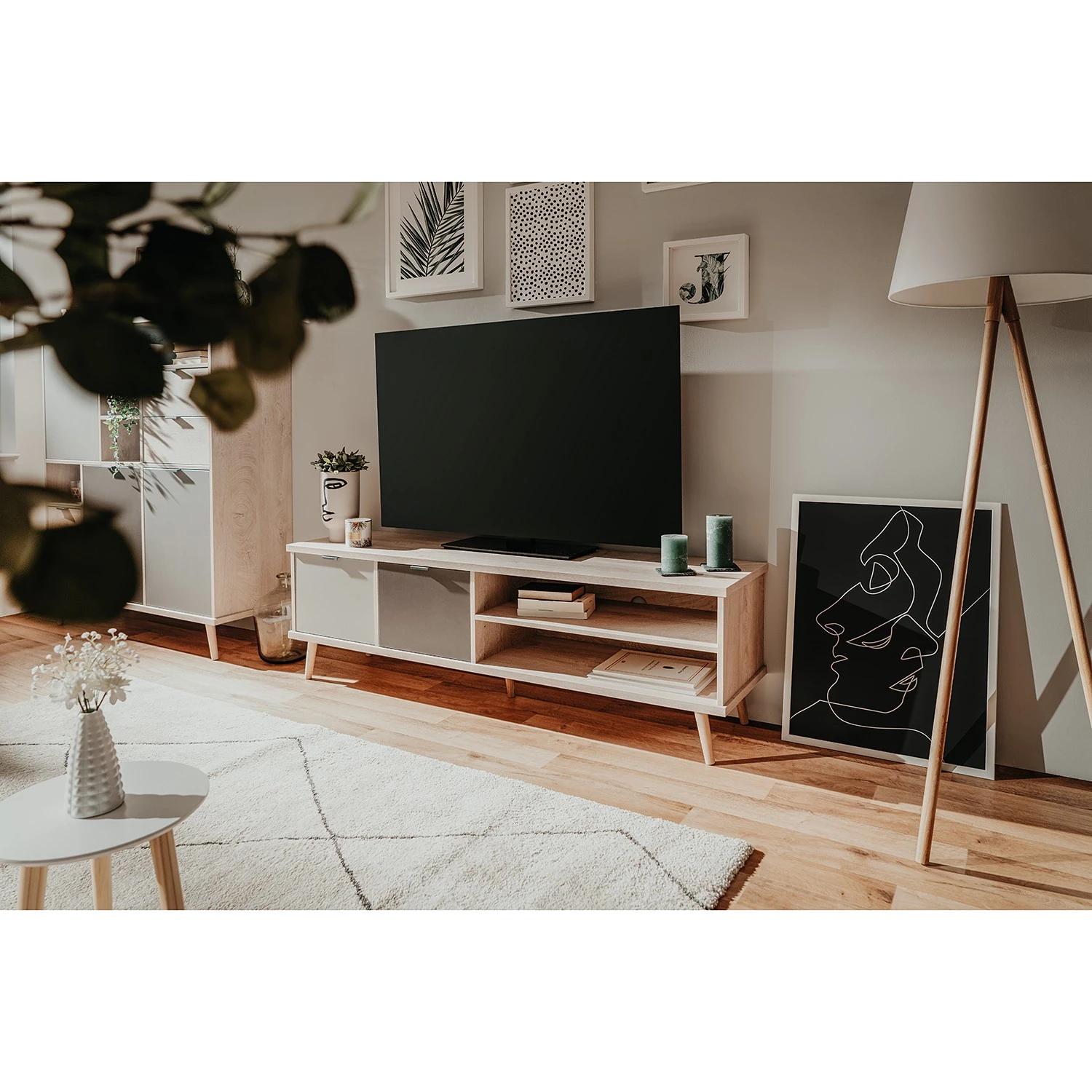 Mørteens TV-Lowboard Elysian - Grau / Eiche Dekor 3 Mørteens TV-Lowboard Elysian - Grau / Eiche Dekor – Bild 3