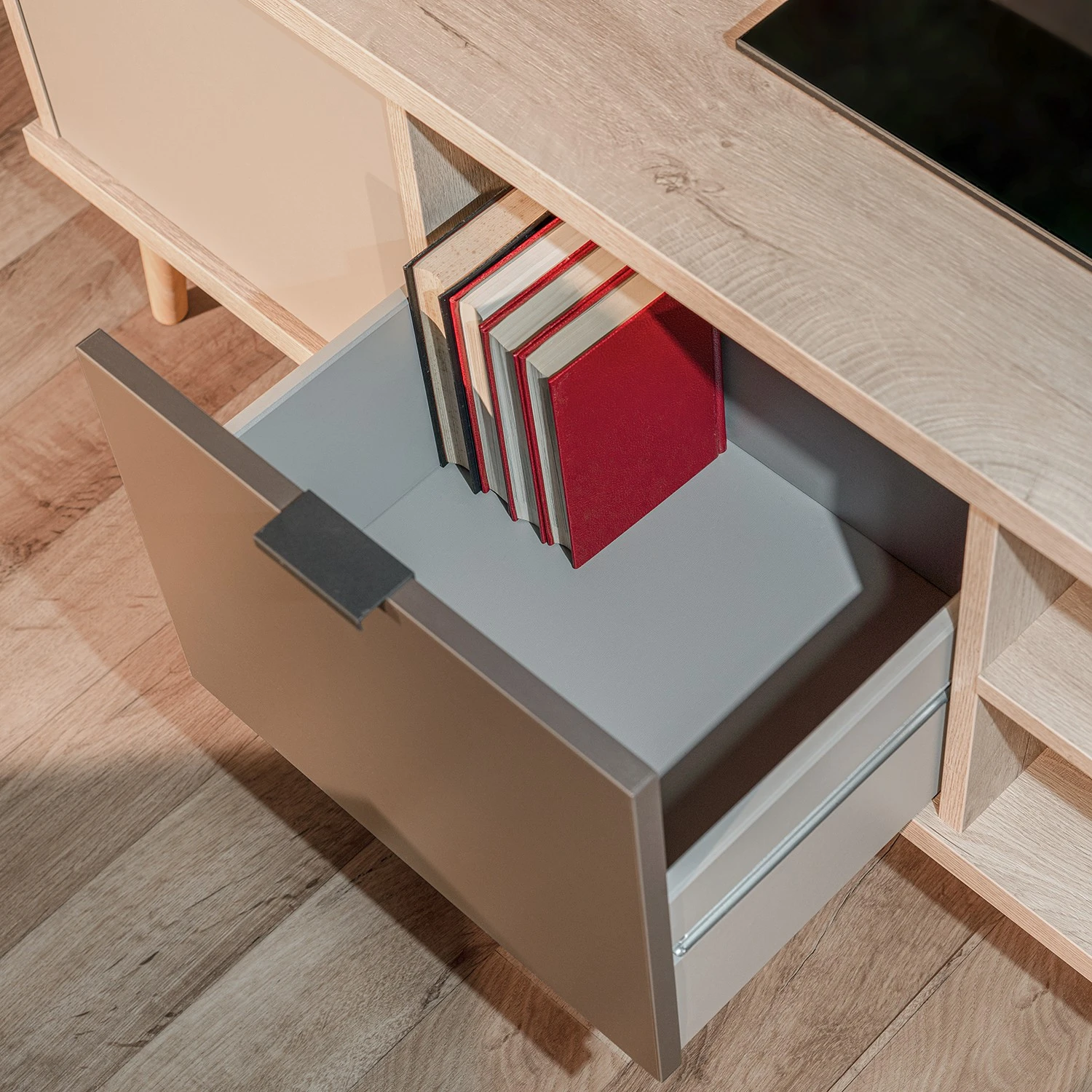 Mørteens TV-Lowboard Elysian - Grau / Eiche Dekor 12 Mørteens TV-Lowboard Elysian - Grau / Eiche Dekor – Bild 12