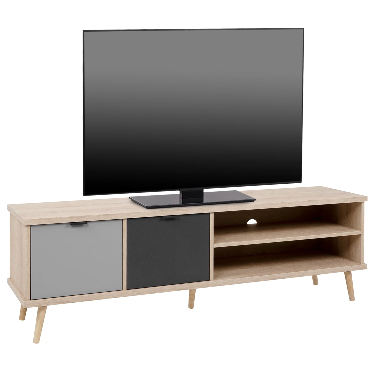 Mørteens TV-Lowboard Elysian - Grau / Eiche Dekor 1 Mørteens TV-Lowboard Elysian - Grau / Eiche Dekor