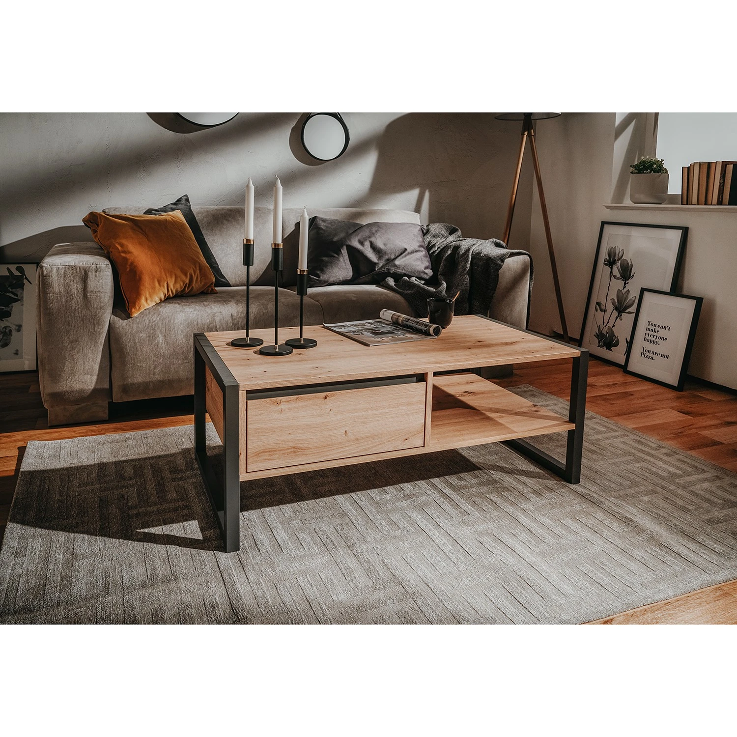 Red Living Couchtisch Denville - Eiche Artisan Dekor / Anthrazit 2 Red Living Couchtisch Denville - Eiche Artisan Dekor / Anthrazit – Bild 2