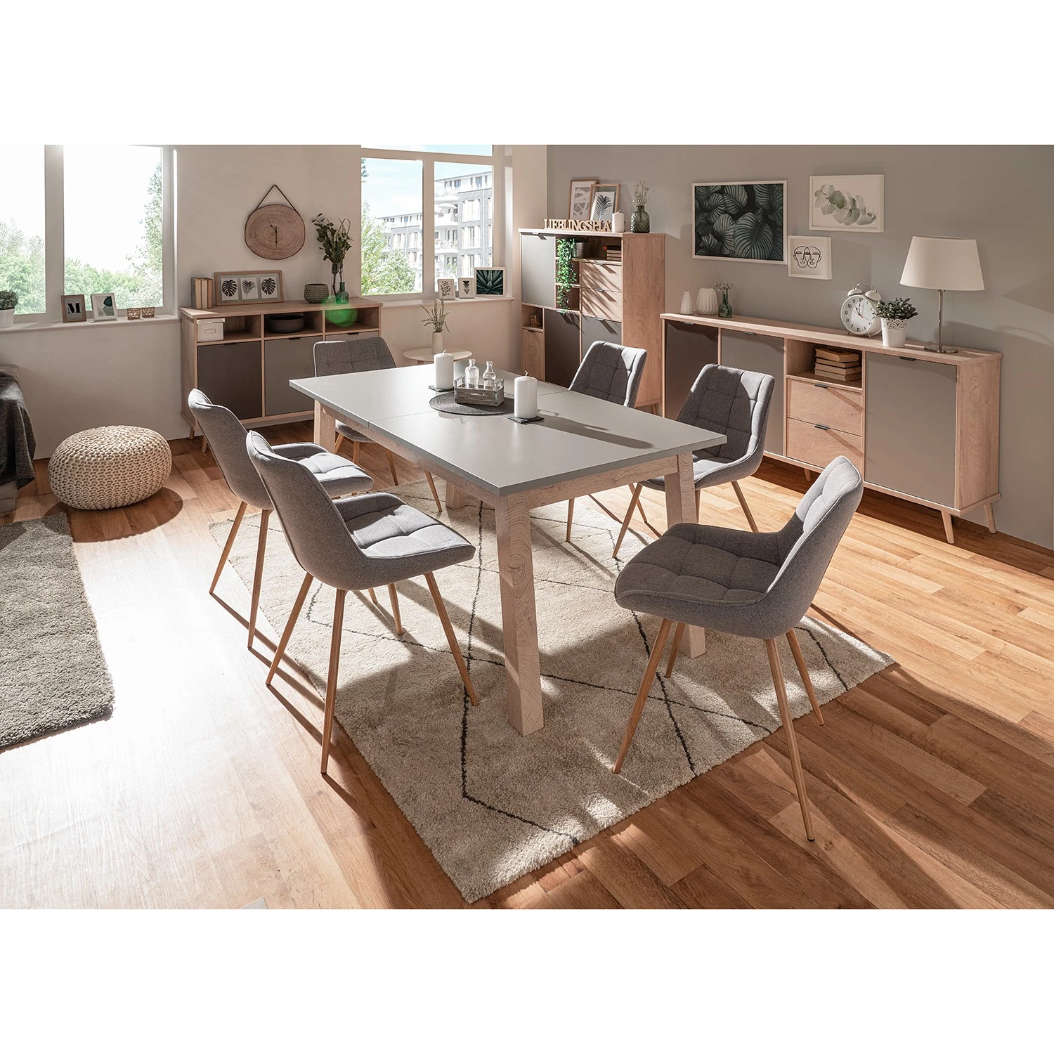 Mørteens Sideboard Elysian - Grau / Eiche Dekor 3 Mørteens Sideboard Elysian - Grau / Eiche Dekor – Bild 3