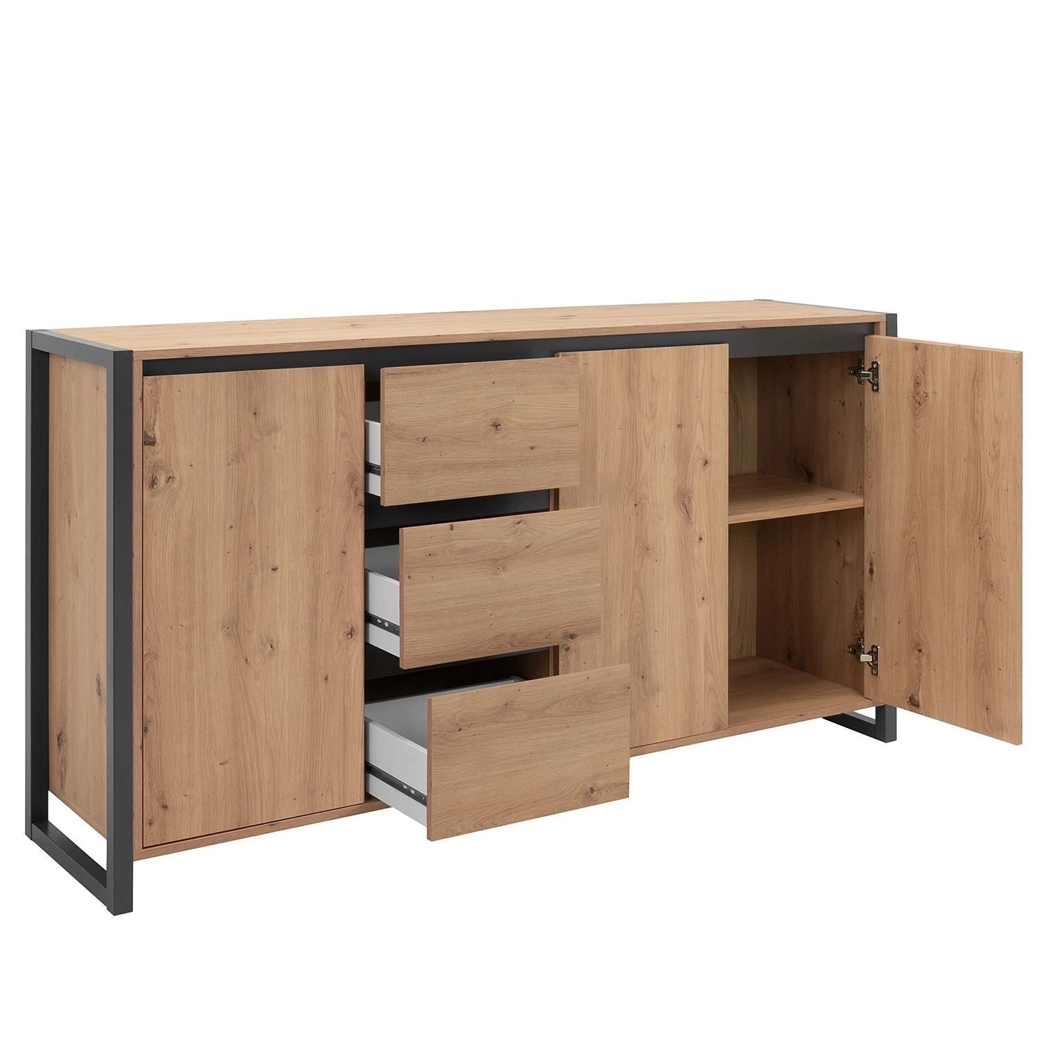 Red Living Sideboard Denville - Eiche Artisan Dekor / Anthrazit 10 Red Living Sideboard Denville - Eiche Artisan Dekor / Anthrazit – Bild 10