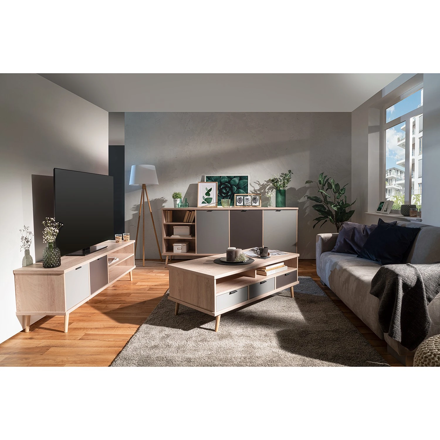 Mørteens Couchtisch Elysian - Grau / Eiche Dekor 2 Mørteens Couchtisch Elysian - Grau / Eiche Dekor – Bild 2