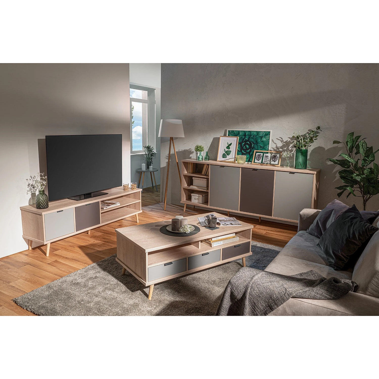 Mørteens Couchtisch Elysian - Grau / Eiche Dekor 3 Mørteens Couchtisch Elysian - Grau / Eiche Dekor – Bild 3