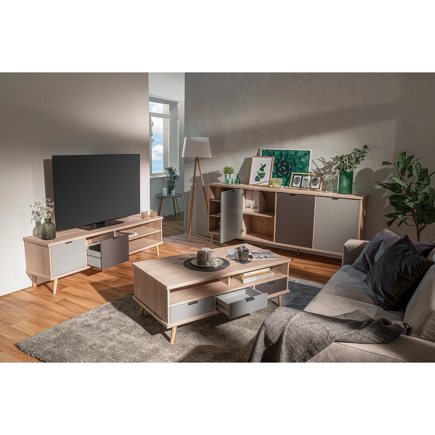 Mørteens Couchtisch Elysian - Grau / Eiche Dekor 4 Mørteens Couchtisch Elysian - Grau / Eiche Dekor – Bild 4