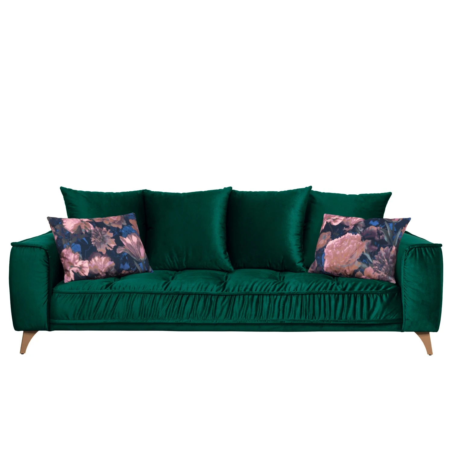 Jack & Alice Sofa Polich (3-Sitzer) - Samt - Dunkelgrün 3 Jack & Alice Sofa Polich (3-Sitzer) - Samt - Dunkelgrün – Bild 3