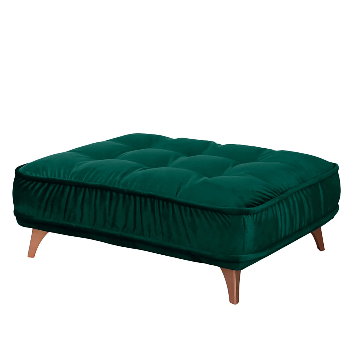 Jack & Alice Polsterhocker Polich - Samt - Dunkelgrün 1 Jack & Alice Polsterhocker Polich - Samt - Dunkelgrün