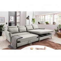 Fredriks Ecksofa Sketty - Microfaser - Hellgrau - Longchair davorstehend rechts - Schlaffunktion - Bettkasten -Wohnzimmermöbel boutique en ligne 1000215452 201209 18164700518 MOOD DETAILS P000000001000215452 mood