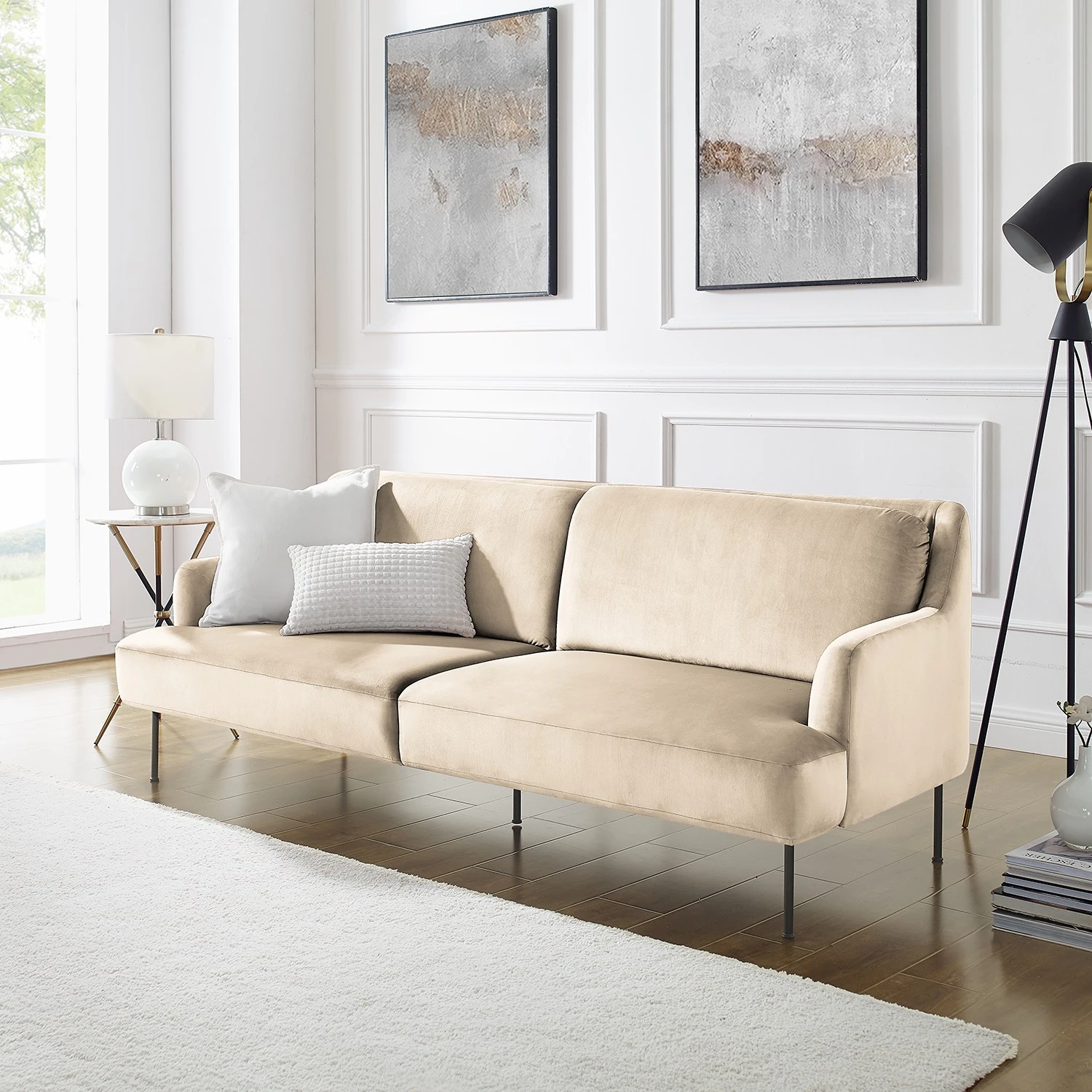 Fredriks Sofa Bleecker (3-Sitzer) - Samt - Creme 2 Fredriks Sofa Bleecker (3-Sitzer) - Samt - Creme – Bild 2