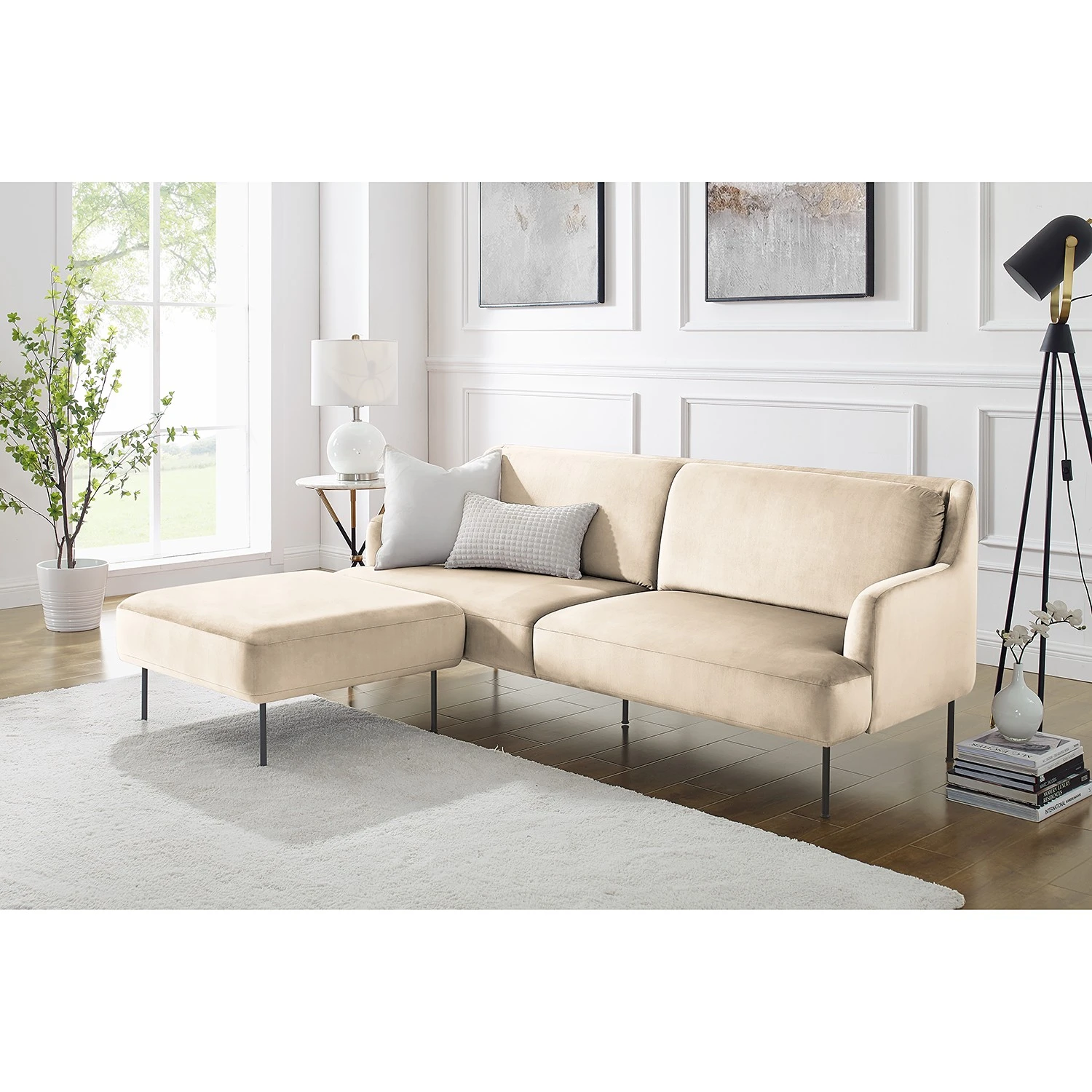 Fredriks Sofa Bleecker (3-Sitzer) - Samt - Creme 4 Fredriks Sofa Bleecker (3-Sitzer) - Samt - Creme – Bild 4