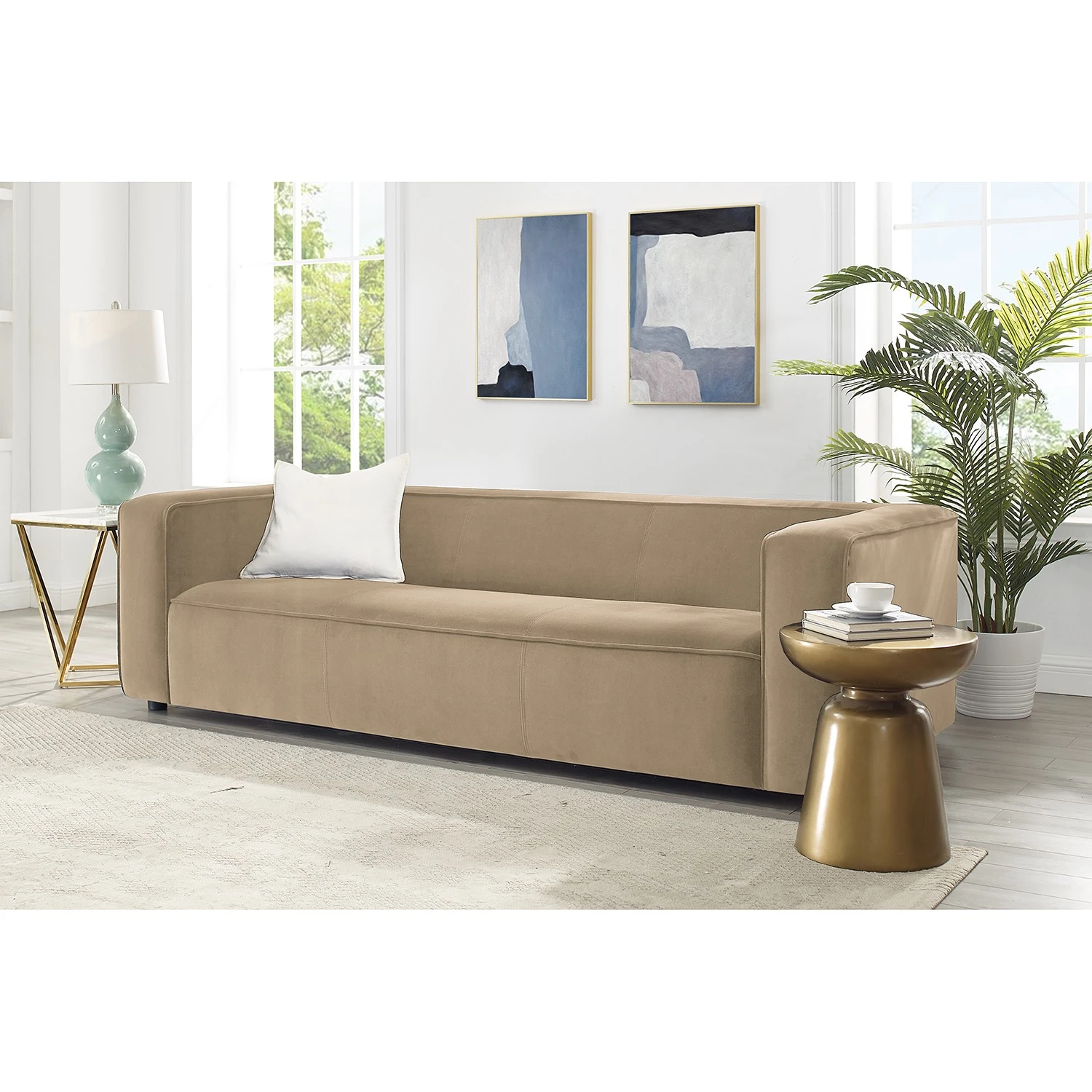 Fredriks Sofa Berlou II (3-Sitzer) - Microfaser - Beige 2 Fredriks Sofa Berlou II (3-Sitzer) - Microfaser - Beige – Bild 2