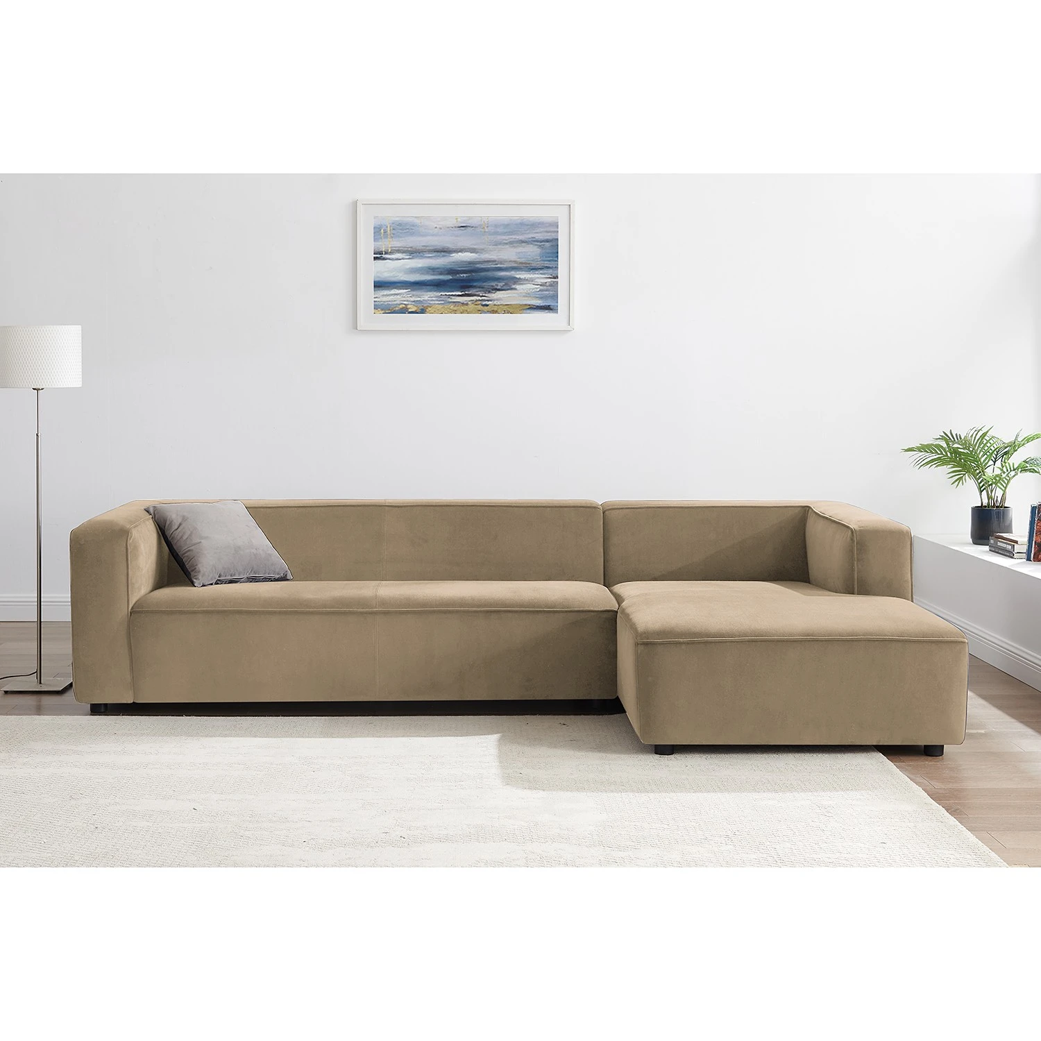 Fredriks Ecksofa Berlou II - Microfaser - Beige - Longchair davorstehend rechts 3 Fredriks Ecksofa Berlou II - Microfaser - Beige - Longchair davorstehend rechts – Bild 3