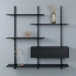 Studio Copenhagen Wandregal Lautaro I - Eiche Schwarz -Wohnzimmermöbel boutique en ligne 1000216663 200820 06181400221 MOOD DETAILS P000000001000216663 mood