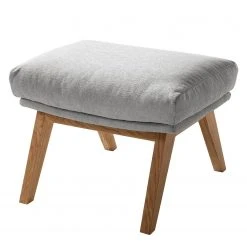 Studio Copenhagen Polsterhocker Marols - Webstoff Saia: Hellgrau - Eiche Hell
