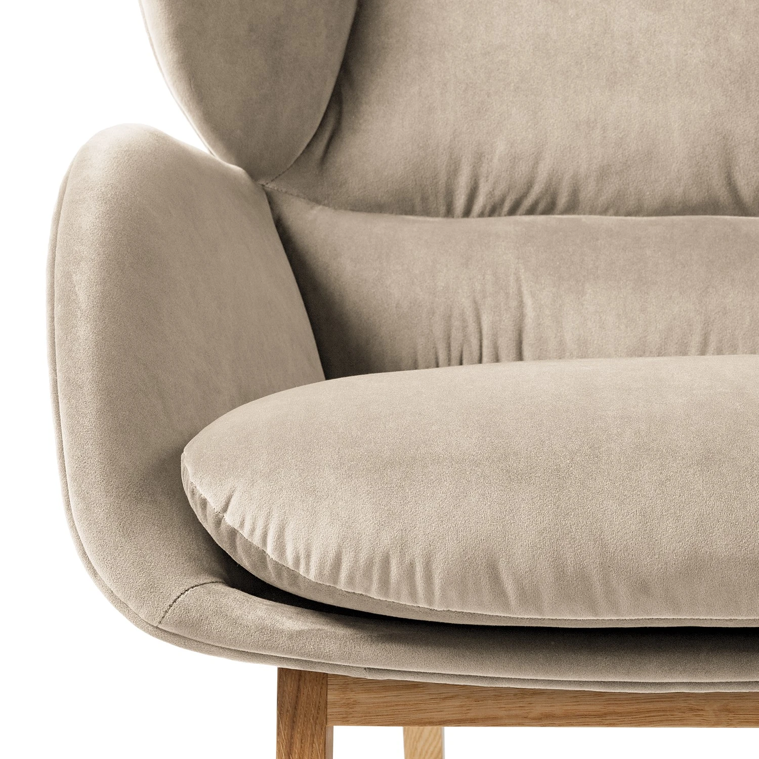 Studio Copenhagen Sessel Marols - Samt Shyla: Beige - Eiche Hell 12 Studio Copenhagen Sessel Marols - Samt Shyla: Beige - Eiche Hell – Bild 12