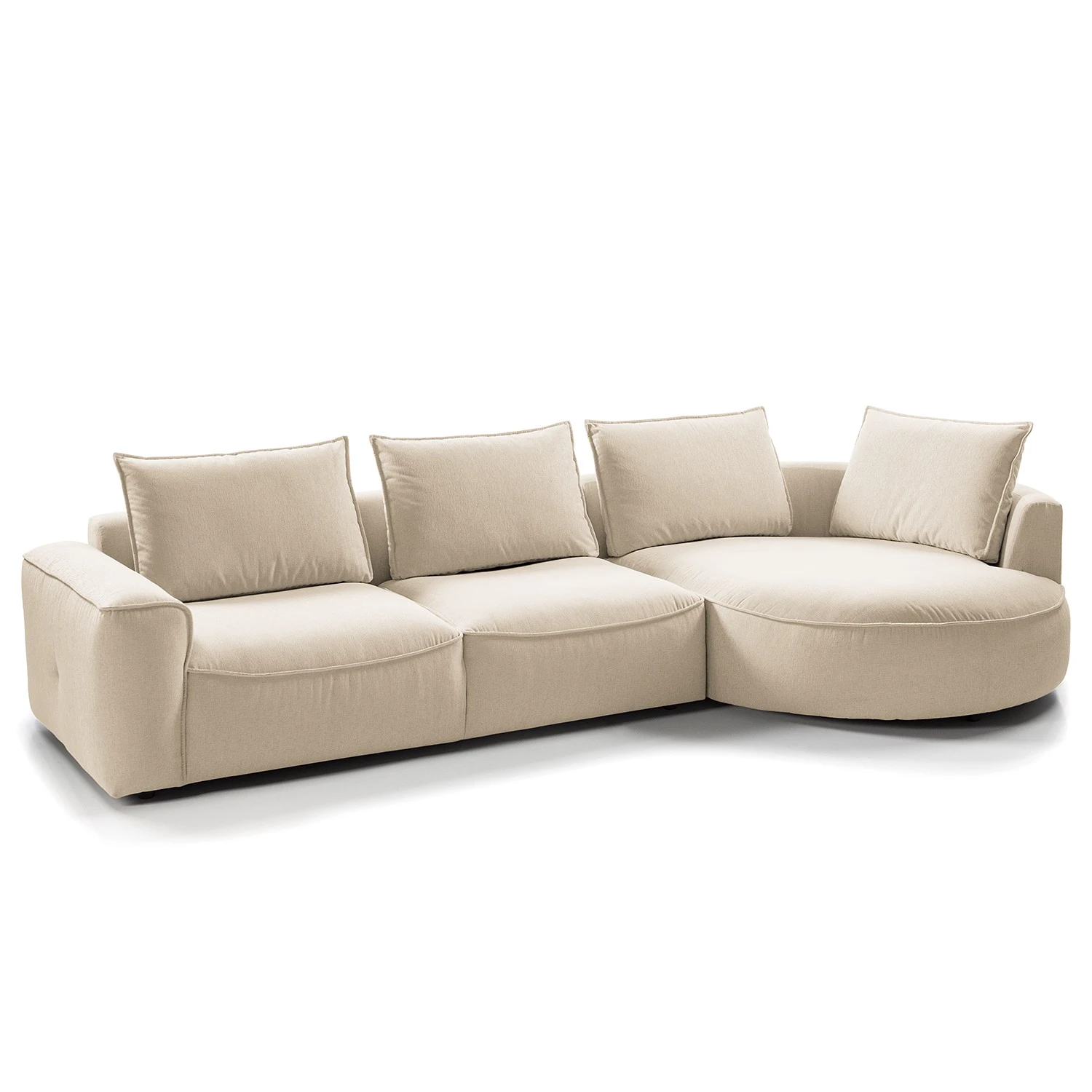 Studio Copenhagen Ecksofa Buckley I - Webstoff Saia: Beige - Longchair davorstehend rechts 1 Studio Copenhagen Ecksofa Buckley I - Webstoff Saia: Beige - Longchair davorstehend rechts