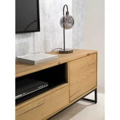 Studio Copenhagen TV-Lowboard Flox I - Echtholzfurnier / Metall - Eiche / Schwarz -Wohnzimmermöbel boutique en ligne 1000218126 211026 111417000032 DETAILS P000000001000218126