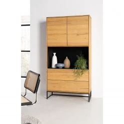 Studio Copenhagen Highboard Flox - Echtholzfurnier / Metall - Eiche / Schwarz -Wohnzimmermöbel boutique en ligne 1000218128 211020 14273800038 MOOD DETAILS P000000001000218128 mood