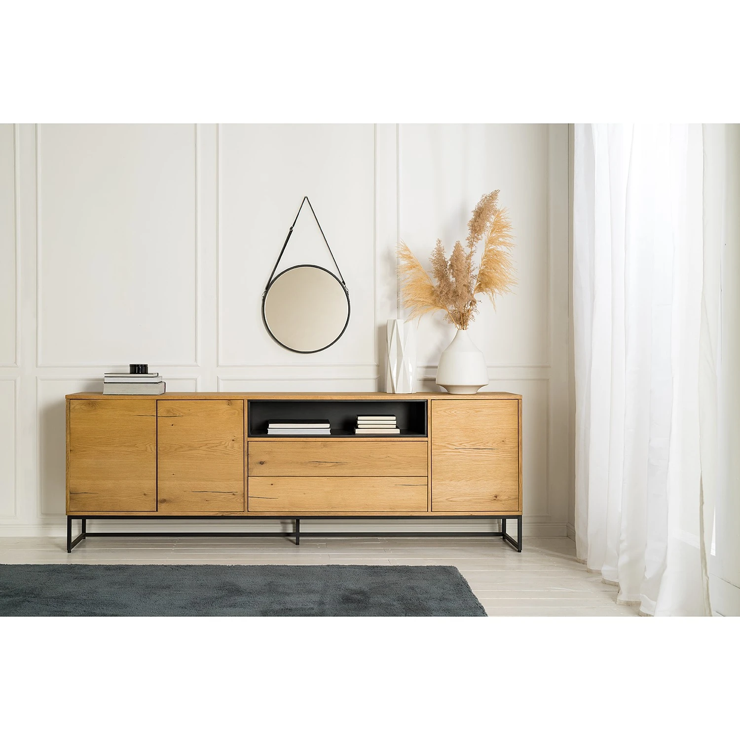 Studio Copenhagen Sideboard Flox II - Echtholzfurnier / Metall - Eiche / Schwarz 2 Studio Copenhagen Sideboard Flox II - Echtholzfurnier / Metall - Eiche / Schwarz – Bild 2