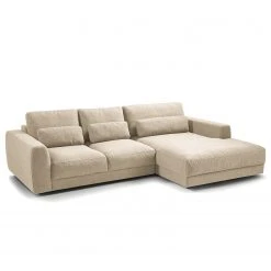 Studio Copenhagen Ecksofa Willows III - Webstoff Amila: Beige - Longchair davorstehend rechts