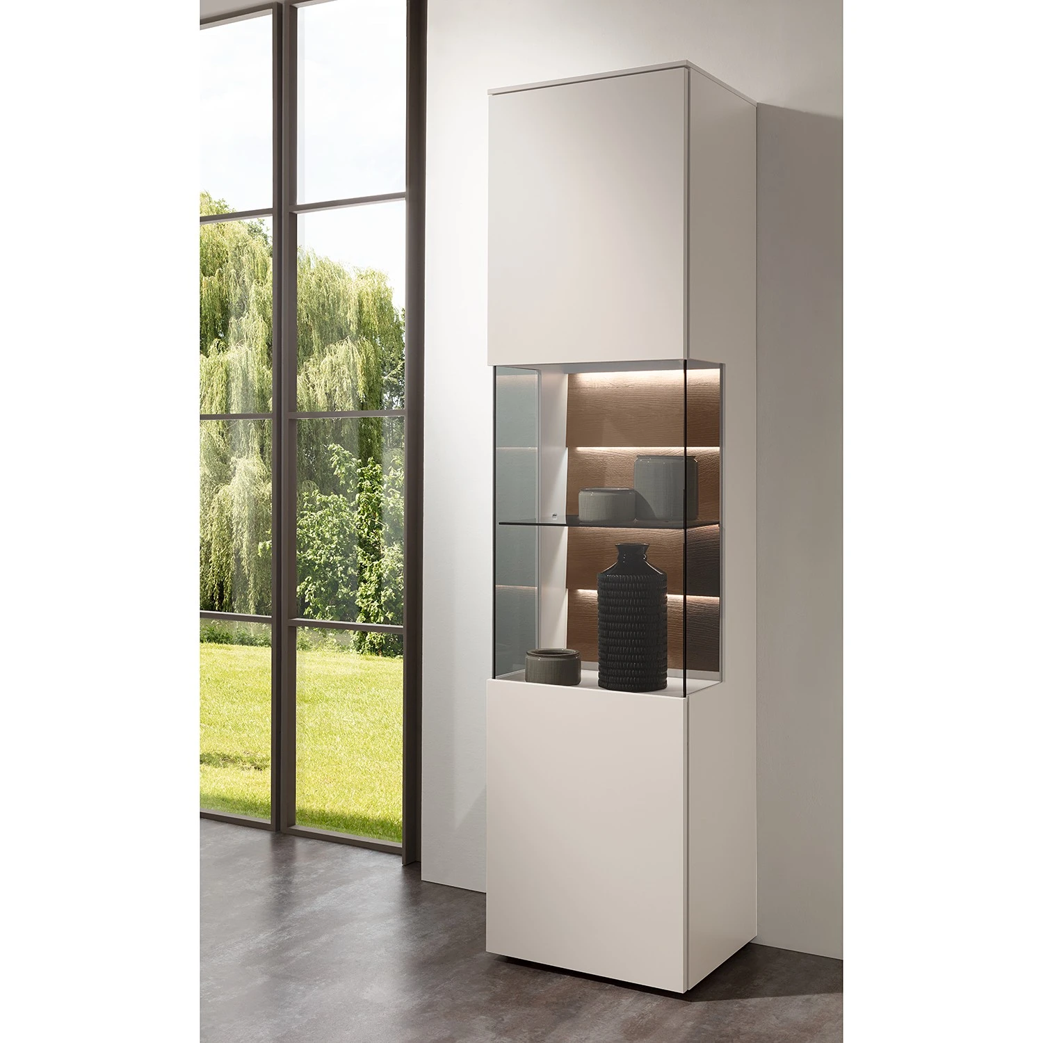 GWINNER Wohnkombination Misano II (3-teilig) - Weiß / Wildeiche - Mit Beleuchtung 2 GWINNER Wohnkombination Misano II (3-teilig) - Weiß / Wildeiche - Mit Beleuchtung – Bild 2