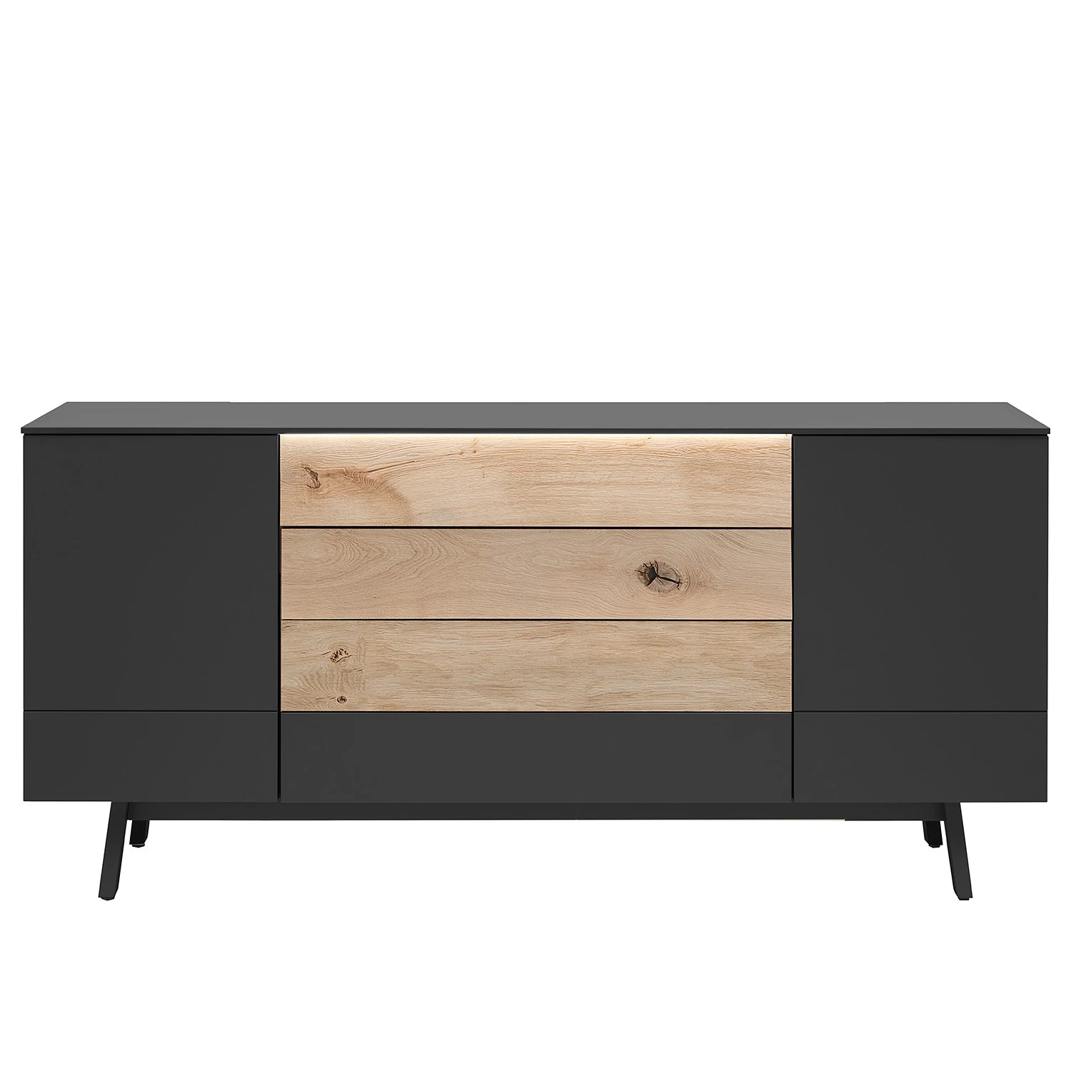 GWINNER Sideboard Misano II (2-teilig) - Inkl. Beleuchtung - Anthrazit / Wildeiche 3 GWINNER Sideboard Misano II (2-teilig) - Inkl. Beleuchtung - Anthrazit / Wildeiche – Bild 3