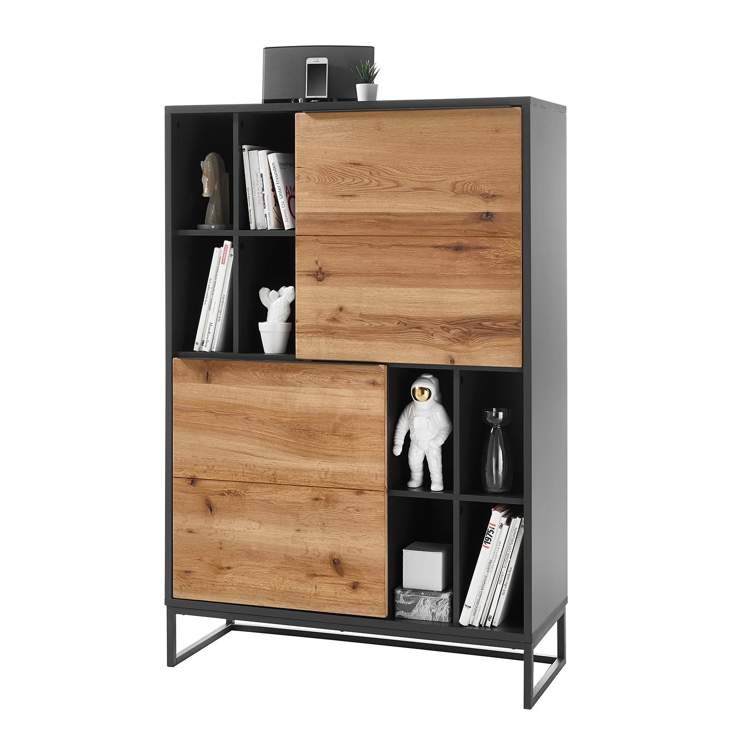 Red Living Highboard Barview - Echtholzfurnier - Eiche / Anthrazit 7 Red Living Highboard Barview - Echtholzfurnier - Eiche / Anthrazit – Bild 7