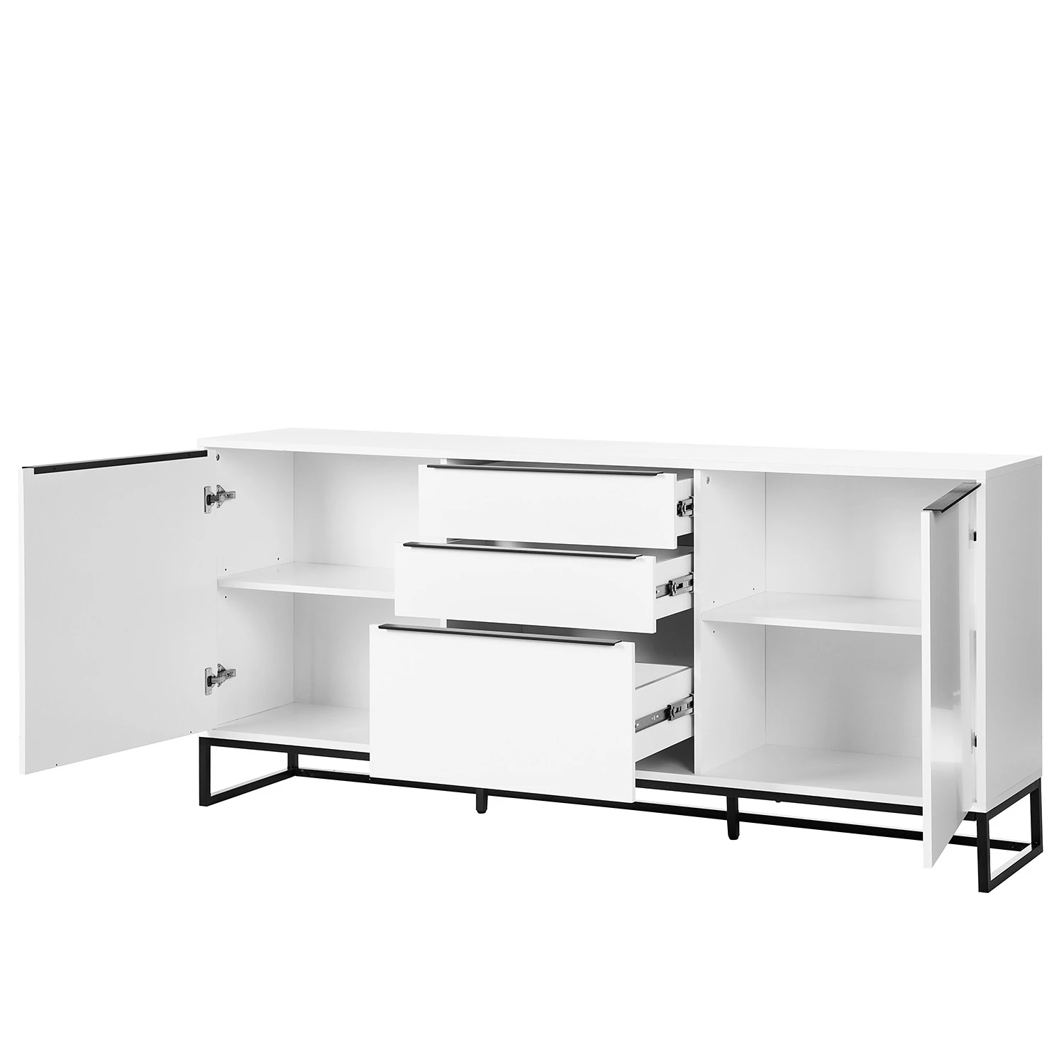 Fredriks Sideboard White Hall II - Matt Weiß / Schwarz 8 Fredriks Sideboard White Hall II - Matt Weiß / Schwarz – Bild 8