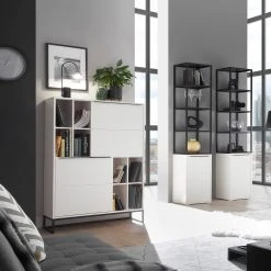 Fredriks Regal White Hall - Matt Weiß / Schwarz -Wohnzimmermöbel boutique en ligne 1000218374 210302 11190200001 MOOD DETAILS P000000001000218374 mood
