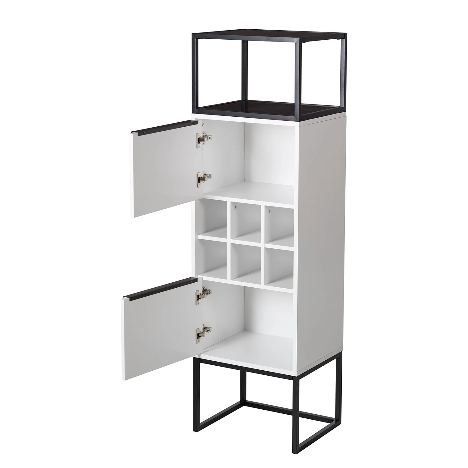 Fredriks Schrank White Hall II - Matt Weiß / Schwarz 6 Fredriks Schrank White Hall II - Matt Weiß / Schwarz – Bild 6