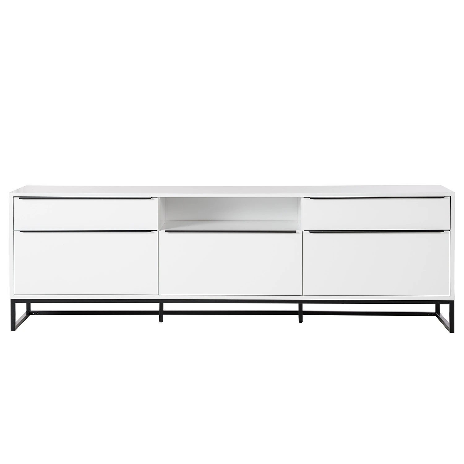 Fredriks Lowboard White Hall II - Matt Weiß / Schwarz 5 Fredriks Lowboard White Hall II - Matt Weiß / Schwarz – Bild 5