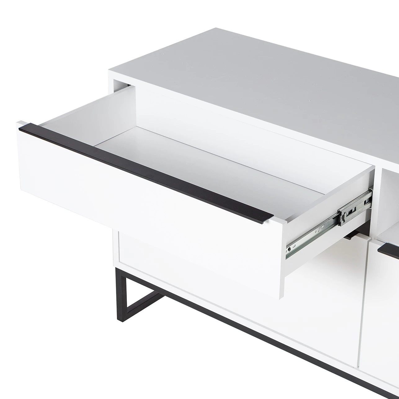 Fredriks Lowboard White Hall II - Matt Weiß / Schwarz 10 Fredriks Lowboard White Hall II - Matt Weiß / Schwarz – Bild 10